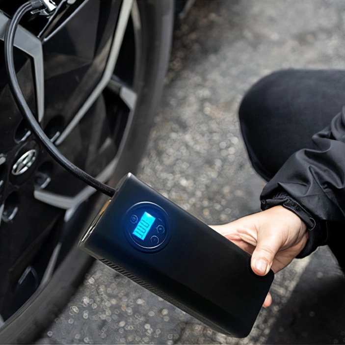 InflatoPro portable cordless tire inflator with digital PSI display